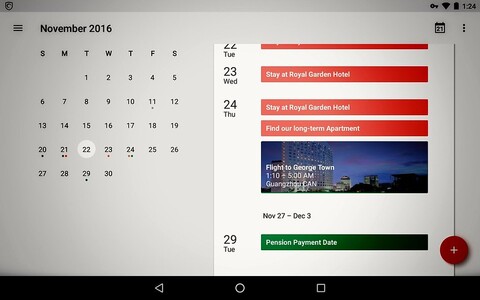 A close-up shot of a calendar with the day's schedule showing