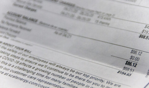 A page of an electricity bill showing the total cost for the month.